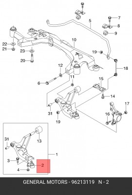 Daewoo Leganza 97-02 Шаровая опора VIN 96213119 DAEWOO