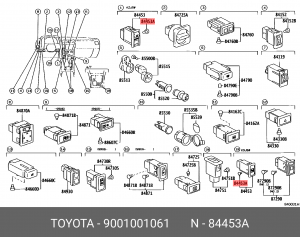 Toyota лампа подсветки приборов зеленая 14V 0,84W 90010-01061 TOYOTA