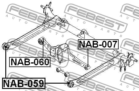 NISSAN SUNNY B15/ALMERA N16 00-05, Classic с/блок задней поперечной тяги большой NAB-060 FEBEST