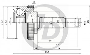 NISSAN CUBE ШРУС наружный с АБС JCT0031A JUST DRIVE