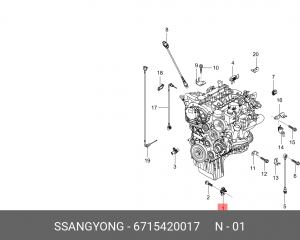SsangYoung Actyon 12  бензин- датчик асболютного давления 6715420017 SSANG YONG