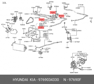 Hyunda/Kia Кольцо системы кондиционера 9769034330 HYUNDAI KIA