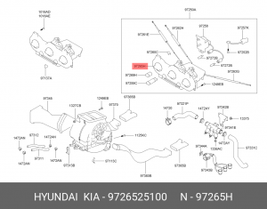 Hyundai Accent Ручка переключения режимов отопителя 9726525100 HYUNDAI KIA