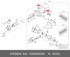 Hyundai SantaFe 06 Сальник заднего привода 5306839300 HYUNDAI KIA