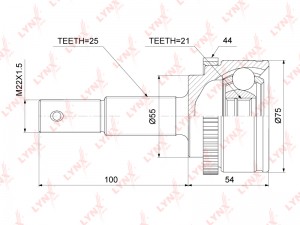 Nissan Almera N16 (UKP) ШРУС наружный с АБС 21х55х25 CO-3860A LYNXAUTO