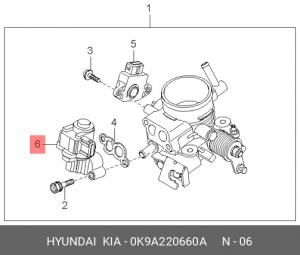 Kia Spectra регулятор холостого хода 0K9A220660A HYUNDAI KIA