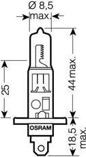 H1 55W 12V P14,5S блистер 64150-01B OSRAM