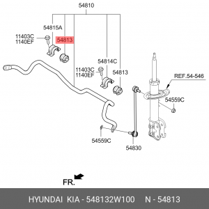 Hyundai SantaFeDM 2,4 13-/SorentoXM 12- втулка стабилизатора перед 548132W100 HYUNDAI KIA