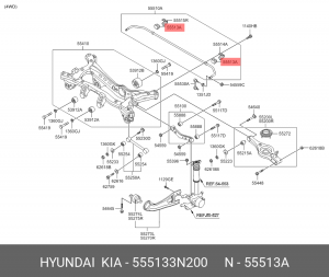 Kia Sportage 10-/Ix35 4WD(spec RUSSIA c 08.11 - 10.12)/Ceed 11-13VIN втулка стаб 555133N200 HYUNDAI KIA