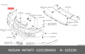 Nissan Almera N16 02- бампер передний с о/ф 62022-BN800 NISSAN INFINITI