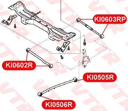 Kia Carens СБ задней поперечной тяги KI0602R VTR