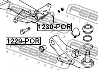 Hyundai H1, Starex, Porter  болт пер. рычага (сход-развала) 1229-POR FEBEST