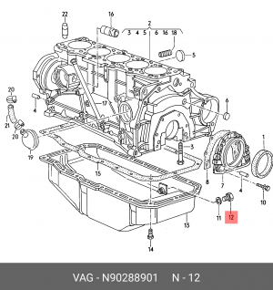 Резьбовая пробка, маслянный поддон N 902 889 01 VAG