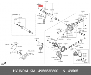 Kia Sorento 08-10 Сальник привода правый переднего моста 495653E800 HYUNDAI KIA