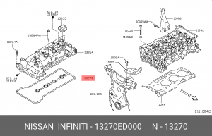 Nissan HR16DE прокладка клапанной крышки 13270ED000 NISSAN INFINITI