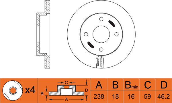 Диск тормозной передник Micra k11 RN1233 NIBK