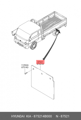 Hyundai Porter брызговик перед лев 875214B000 HYUNDAI KIA