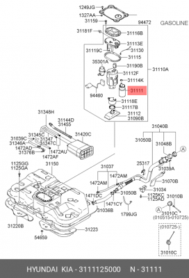 Daewoo/Hyundai/Kia Электробензонасос 31111-25000 HYUNDAI KIA