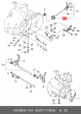 Kia Spectra Пыльник кулисы выбора КПП 0G47117485A HYUNDAI KIA