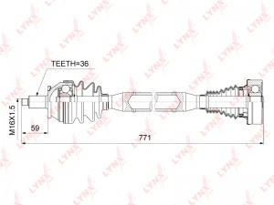 VAG Polo 1.2-1.6 09> привод правый в сборе CD-1025 LYNXAUTO