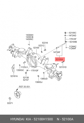 Hyundai Terracan Шланг сапуна заднего моста 52100H1500 HYUNDAI KIA