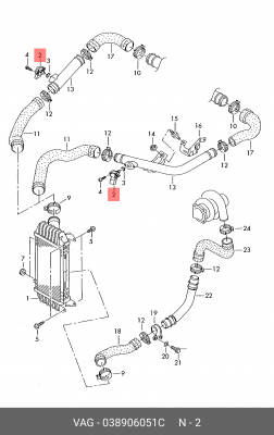 VAG 1.9-2.0 TDI датчик давления наддува 038 906 051 C VAG