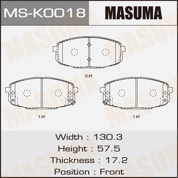 Hyundai Creta/Kia Cerato 18- колодки тормозные передние MSK0018 MASUMA