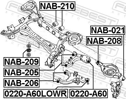 Infiniti QX56 с/блок заднего нижнего рычага NAB-206 FEBEST