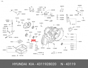 Hyundai Accent, Elantra, Getz, Matrix сальник привода КПП левый 4311928020 HYUNDAI KIA