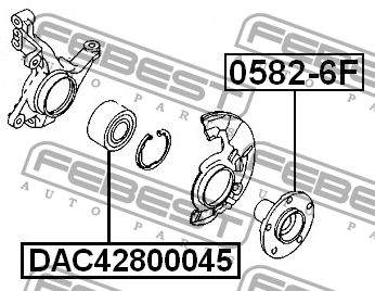 Kia Spectra, Shuma Подшипник передней ступицы 0K2JT33047 DAC42800045 FEBEST