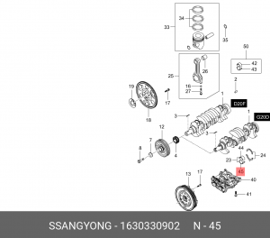SSangYoung Actyon вкладыш коренной нижний  (red) 1630330902 SSANG YONG