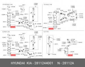 Hyundai Porter Клапан обратный воздушного фильтра(грибок) 2811244001 HYUNDAI KIA