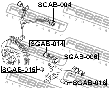 SS Actyon 07-10/Kyron 07- Сайлентблок рычага перед нижн передний SGAB-014 FEBEST