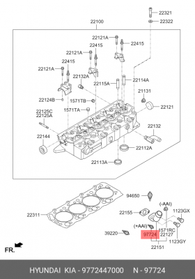 HYUNDAI Porter датчик темп ож 1конт (под термостатом) 9772447000 HYUNDAI KIA