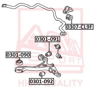 Honda Accord 02-08 с\блок переднего рычага передний 0301-090 ASVA