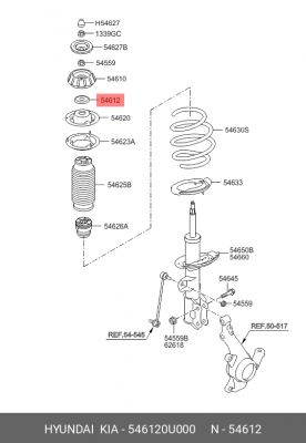 Подшипник опоры амортизатора переднего  RIO4 11 54612-0U000 HYUNDAI KIA