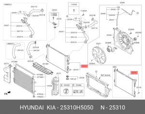 Hyundai Solaris\Rio 17- радиатор охлаждения AT 25310H5050 HYUNDAI KIA