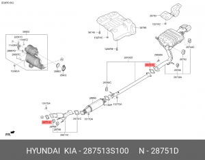 Пpокладка глушителя Hyundai-Kia () 287513S100 HYUNDAI KIA