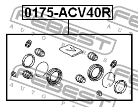 Toyota RAV4 ремкомплект заднего суппорта на две стороны 0175-ACV40R FEBEST