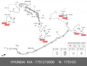 Hyundai Porter/ Прокладка трубки турбокомпрессора 1751210000 HYUNDAI KIA