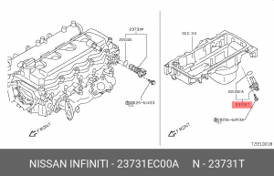 Nissan Pathfinder R51 Датчик положения коленвала 23731-EC00A NISSAN INFINITI