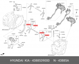 Kia Cerato IV втулка штока выбора передач 4388539000 HYUNDAI KIA