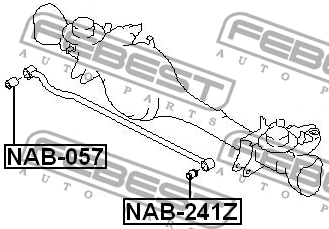 Nissan Patrol Y61 с/блок передней поперечной тяги к мосту NAB-057 FEBEST
