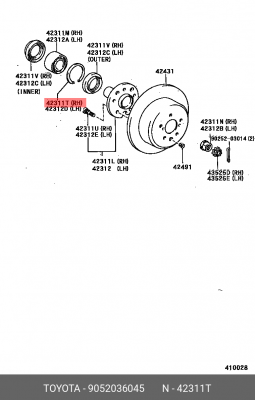 Toyota Toyo Ace стопорное кольцо подшипника полуоси 90520-36045 TOYOTA