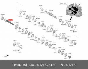 Kia  Soul 16- вал вторичный КПП 4321526150 HYUNDAI KIA
