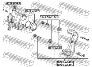 Mazda 3 13- BM-BN ремкомплект направляющих переднего суппорта 1874-ASJF-KIT FEBEST
