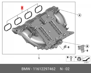 BMW 5 F10 Комплект прокладок впускного коллектора 11 61 2 297 462 BMW