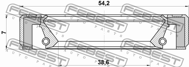 Suzuki GV 05- сальник раздатки заднего кардана 40x54x7 95GBY-40540707L FEBEST