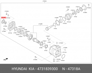 Hyundai/Kia Пыльник раздаточной коробки 4731839300 HYUNDAI KIA