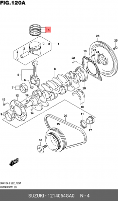 Suzuki SX4 кольца поршневые    1.2-1.2-2.5 12140-54GA0 SUZUKI